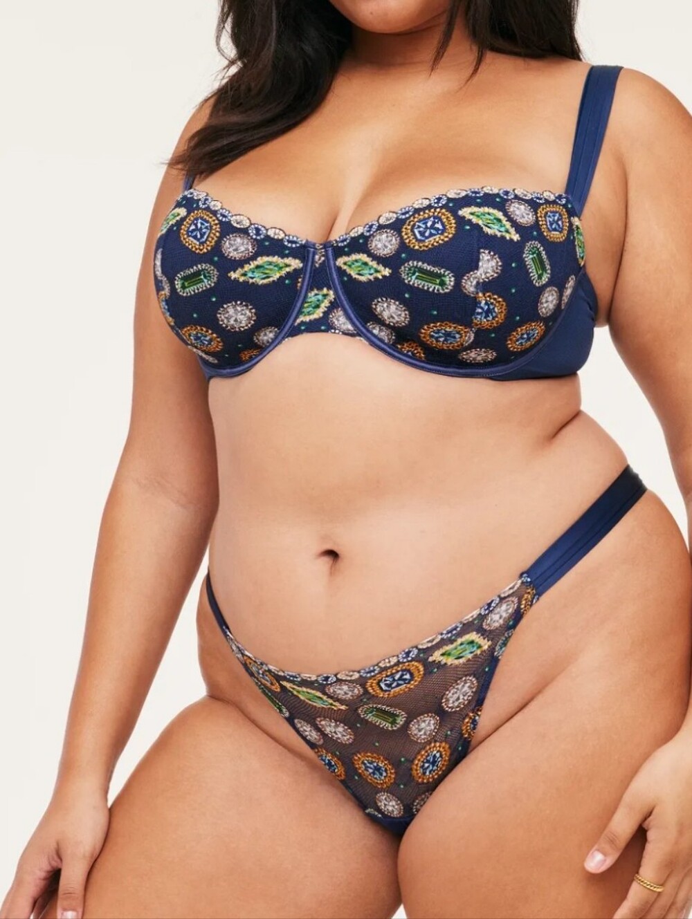 ADORE ME 2-Piece Set Dianna Balconette Bra 38I/1X Brazilian Panty Set NWT